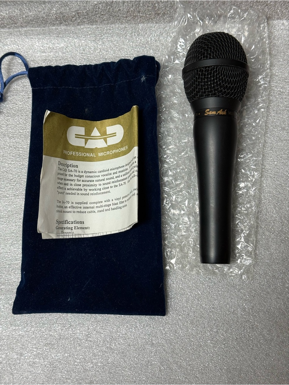 Sam Ash / CAD SA-70 70th Anniversary Dynamic Cardioid Microphone (1994)